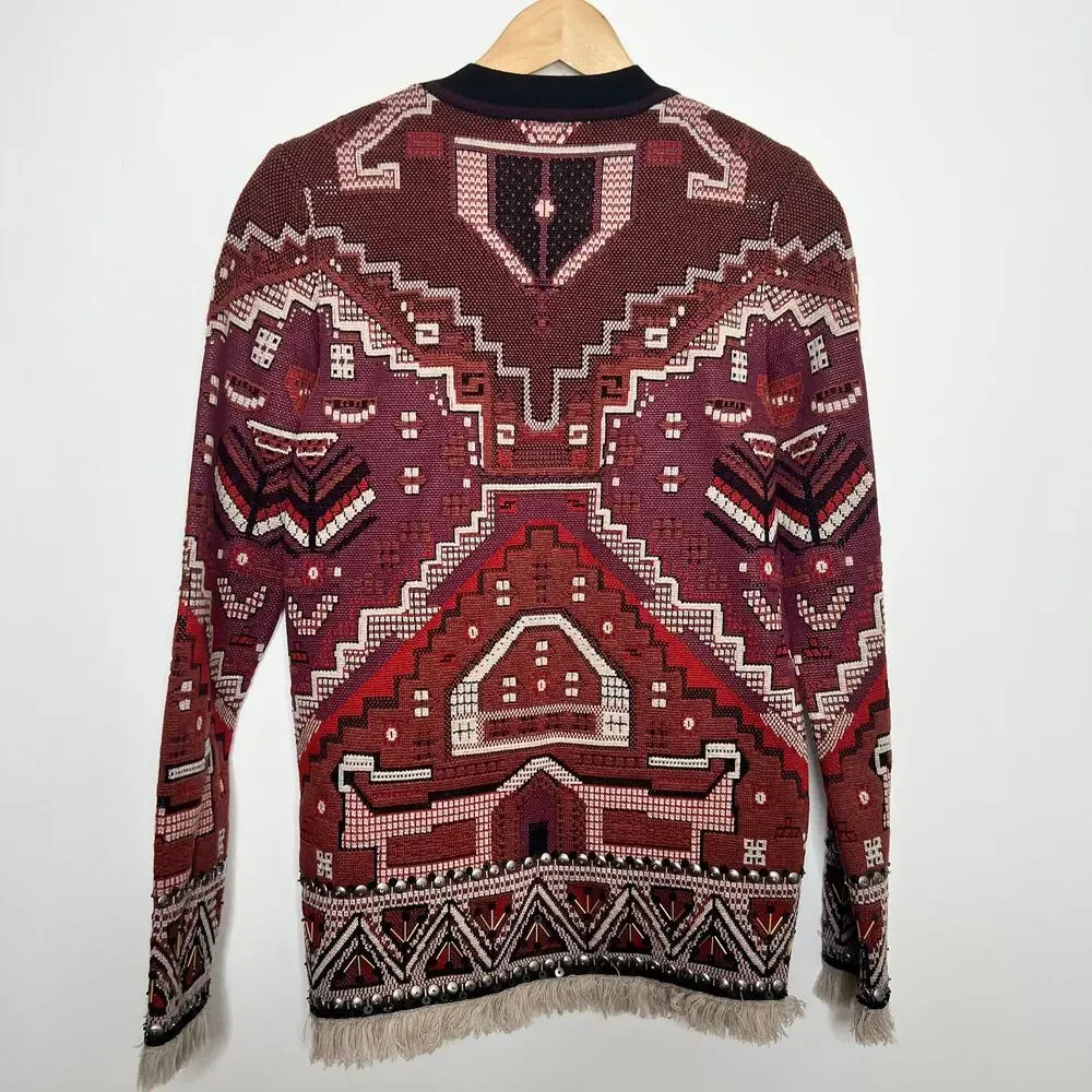 Tory Burch Tapestry Jacquard Crewneck Sweater Womens XS
